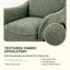Chaises d'appoint confortables, structure métallique en tissu vert, maison industrielle moderne