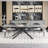 102'' Extendable Dining Table Set With Sintered Stone Dining Table And 8 Faux Leather Dining Chairs-115160306-115160305