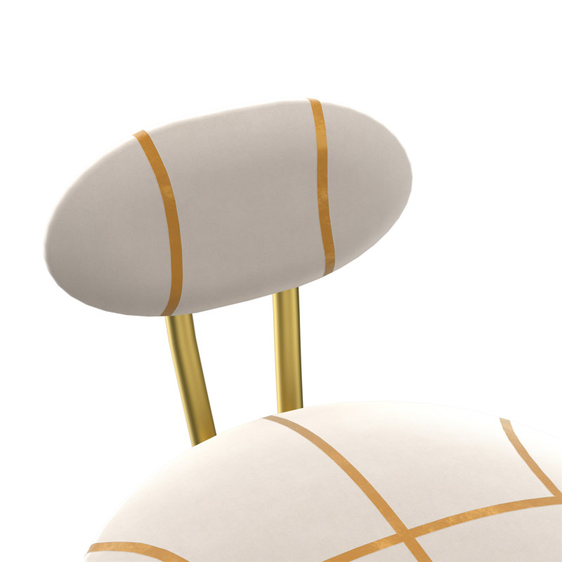 Tabourets de bar ronds en forme de S, ensemble de 2 tabourets de cuisine rembourrés en velours pour la salle à manger (sans table)