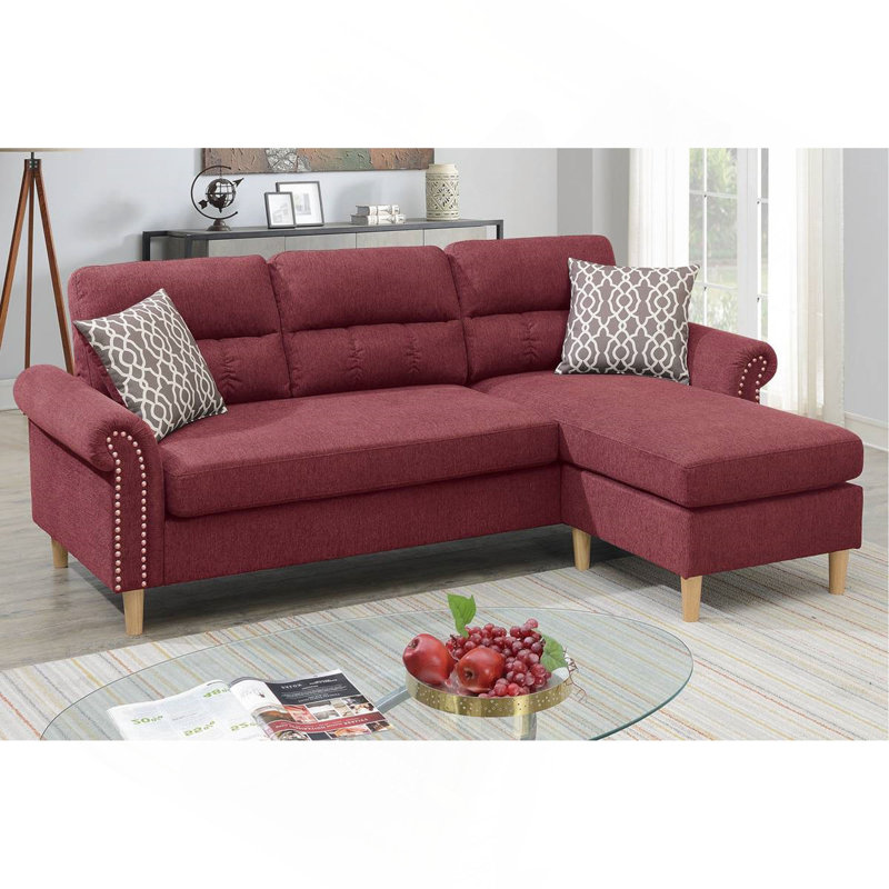 Ensemble de canapé modulaire réversible Polyfiber, Rouge