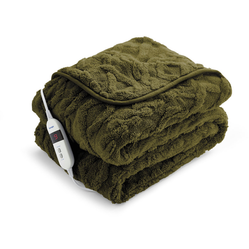 Silentnight Luxury Super Cosy Heated Throw 9 Heat Settings, Green