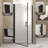 28" X 72" Pivot Shower Door, Matte Black Half Frame, 6Mm Tempered Glass, Stainless Steel Handle