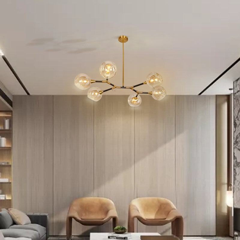 Lustre linéaire moderne 6 lumières Spoutnik