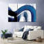 «Blue Abstract Curves», reproduction sur toile-15792829