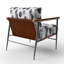Fauteuil décoratif abstrait - Fauteuil graphite silencieux-1753494058