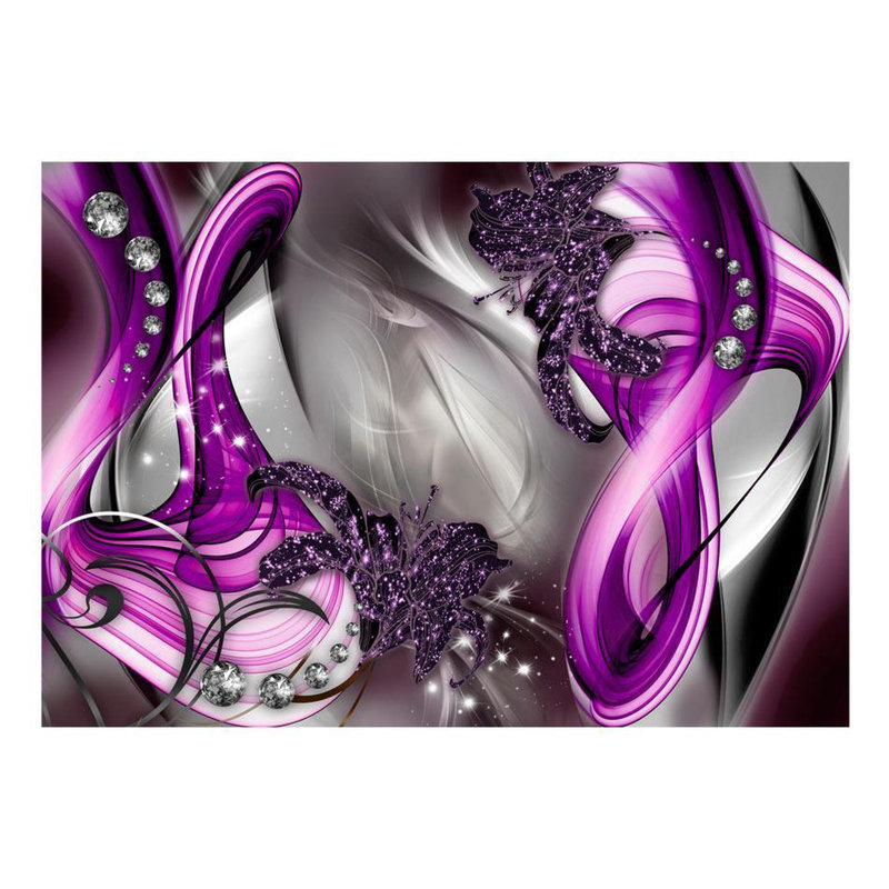 Murale pelez et collez - Zaharie, L 96,5 po x l 135 po, Mauve