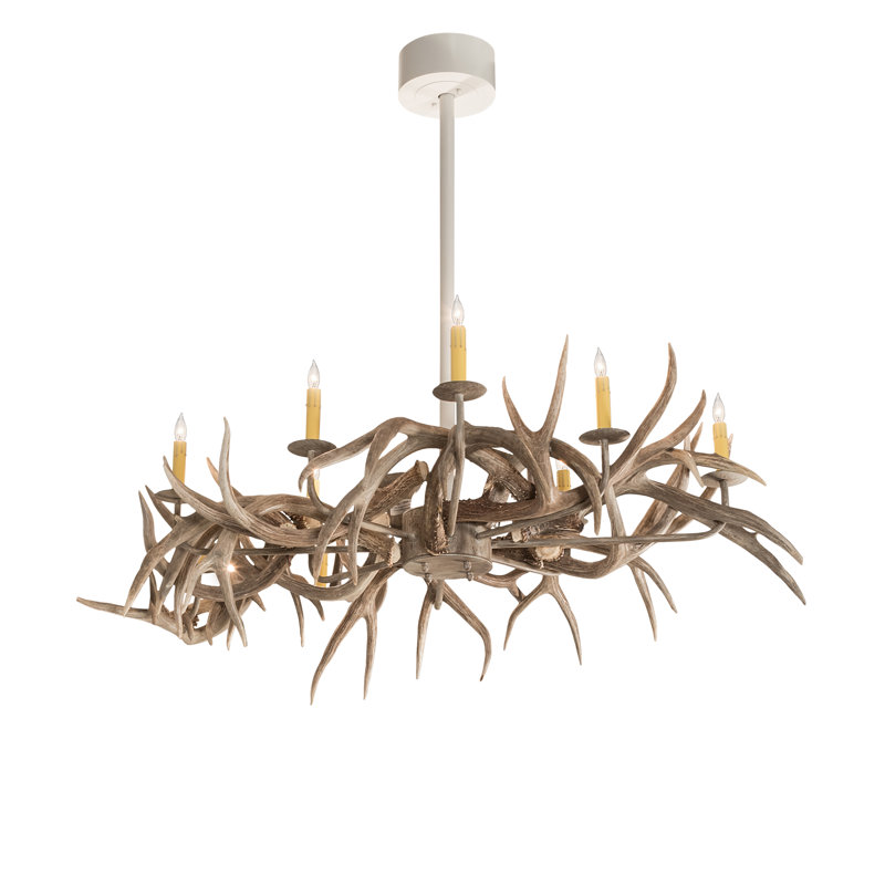 Lustre géométrique unique à 8 lumières avec bois de cerf Dorulet
