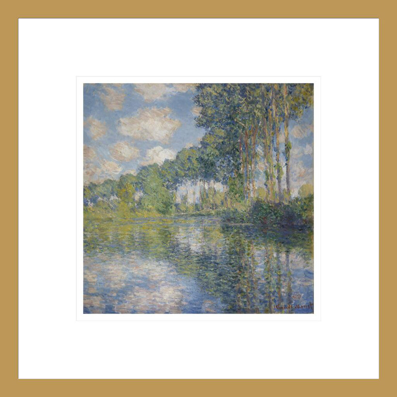 «Poplars on the Epte» par Claude Monet, impression giclée sur cadre, H 13,75 po x l 13,76 po