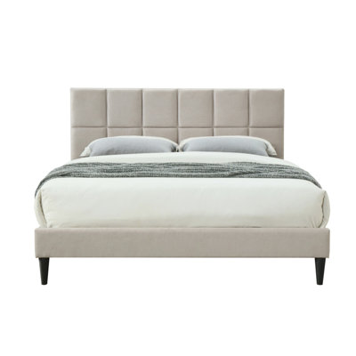 Enabled Queen Sized Bed In A Closet - Gray Squares Headboard Box Charging, Head