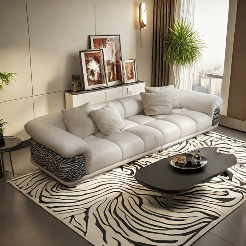 Canapé simple de style français rétro, H 26,77 po x l 130 po x P 35,43 po