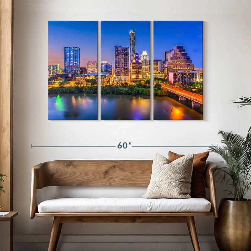 Sirci Austin, Texas, au crépuscule, H 32 po x l 50 po