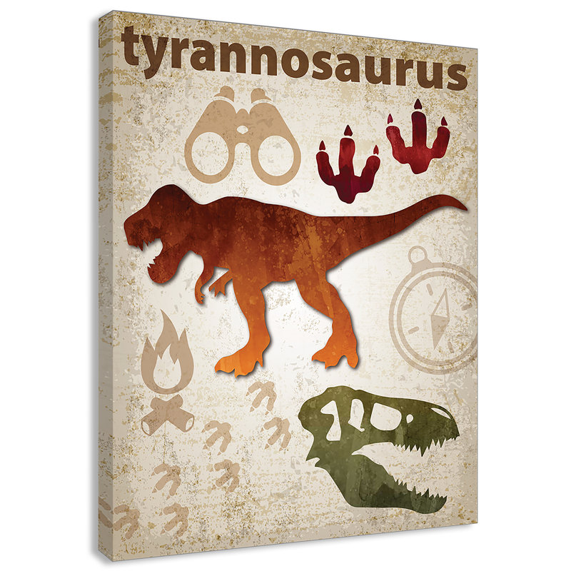 Dinosaurs-01' Wall Decal, 14" H x 11" W x 1.5" D, Canvas