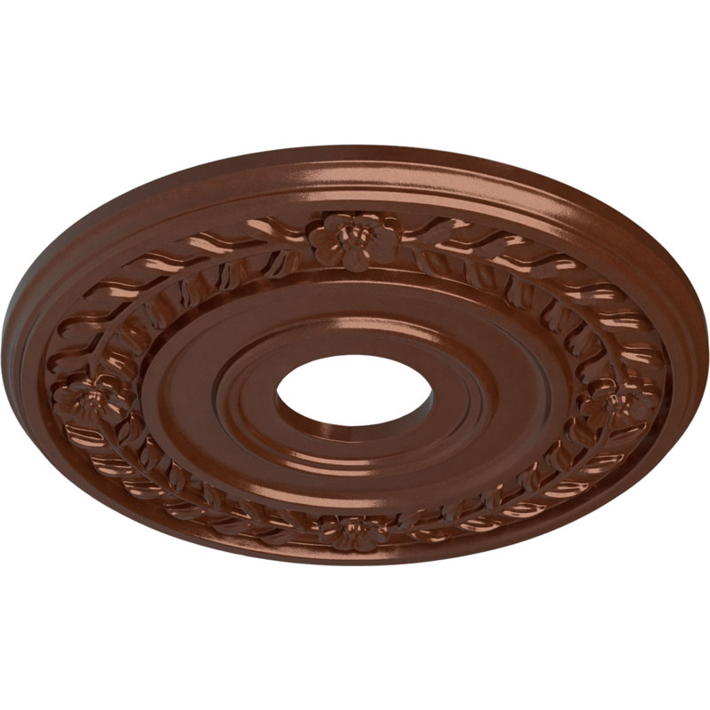 Couronne H 16,25 po x l 16,25 po x P 1 po médaillon de plafond, Pièce de cuivre