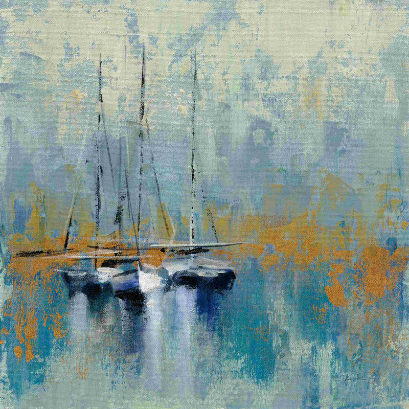 Bateaux dans le port III, H 30 po x l 30 po