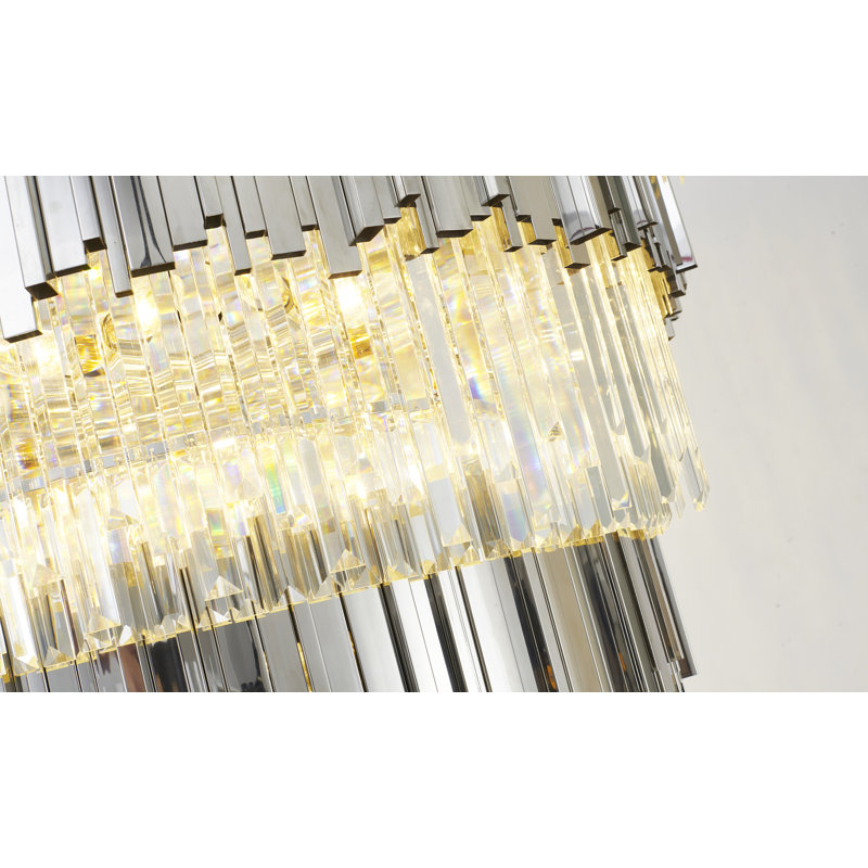 Lustre en cristal 60 lumières Transitional, Chrome, 6