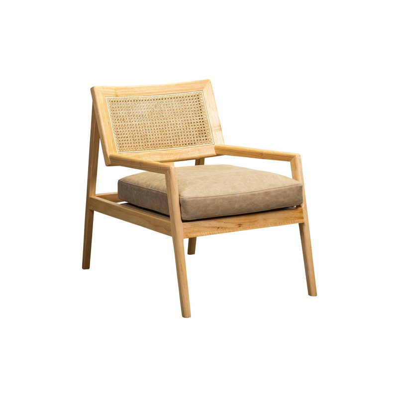 Chaise Brittnei en céladon Collins, Cuir véritable moyen jaune