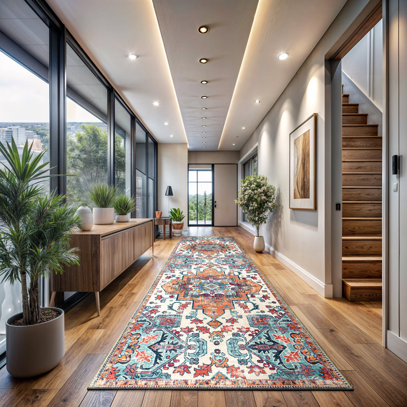 Tapis Koressa avec envers antidérapant, Tapis de couloir 2 pi 2 po x 7 pi