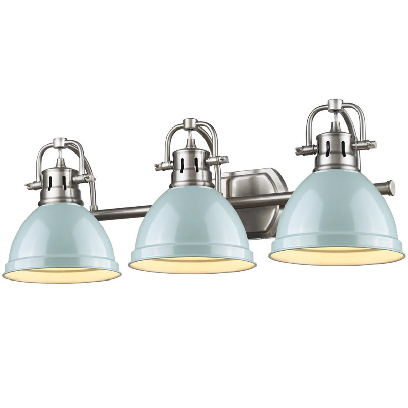 Éclairage pour salle de bain Drakeford, Étain, Écume de mer, écume de mer, Trois lumières