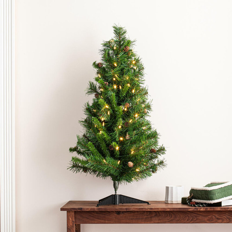3' H Lighted Artificial Pine Christmas Tree