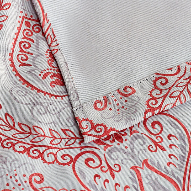 Apolinaras Victoria Ring Top Eyelet Curtains, 168cm Width x 137cm Drop, Red