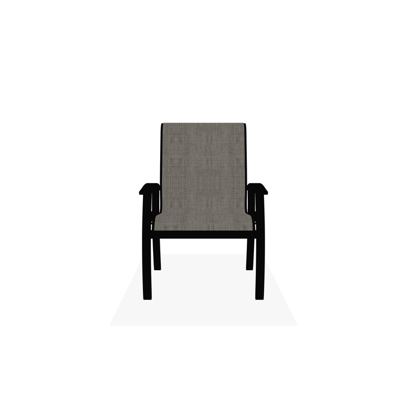 Belle Isle Outdoor Dining Chair, Smoke, Black