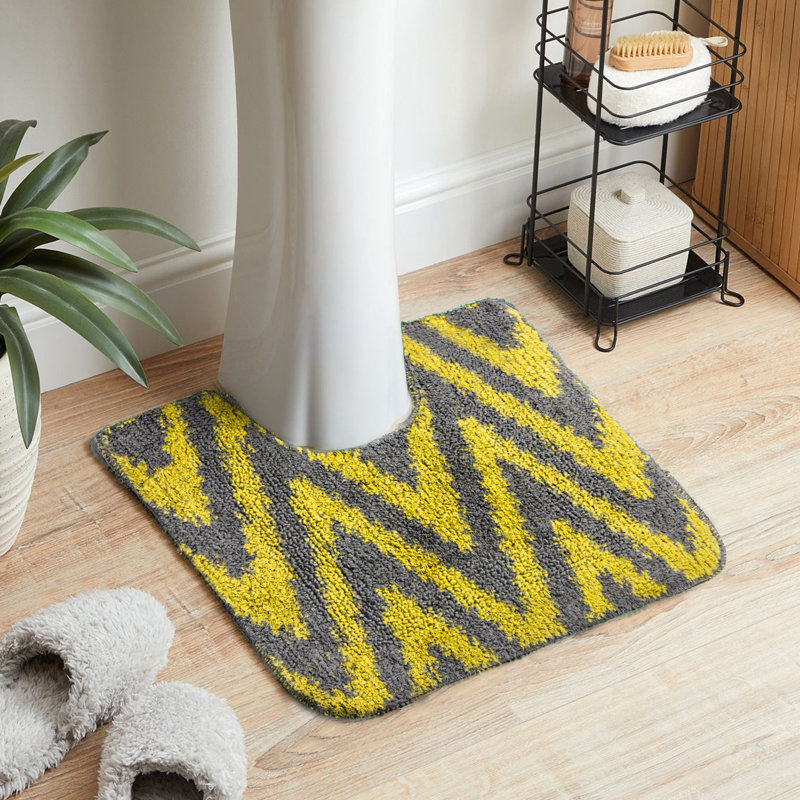 Sedric Polypropylene Plastic Non-Slip Bath Mat, Ochre