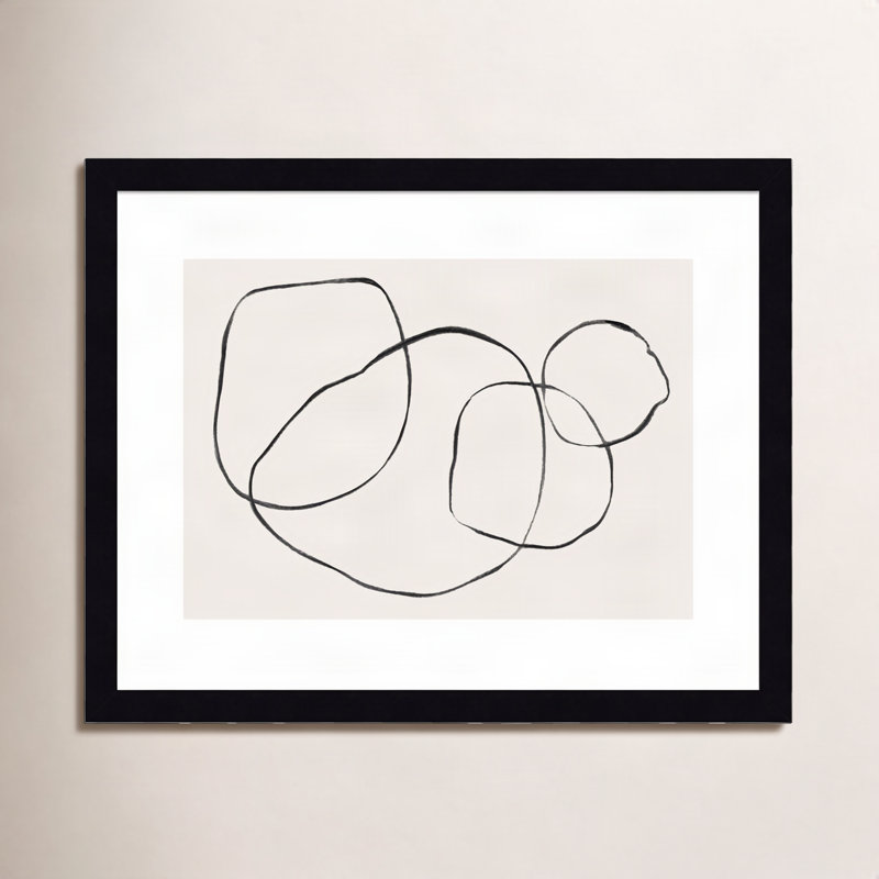 «Teju Reval 869 Going in Circles» par Teju Reval, reproduction d'impression sur papier, H 19 po x l 25 po, Cadre noir