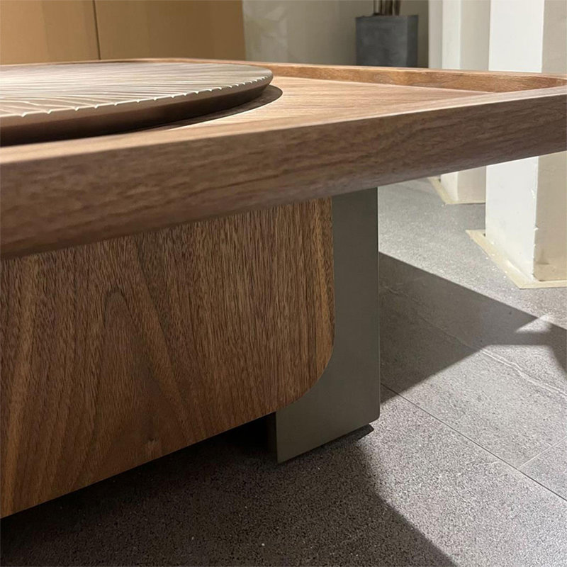 Table basse carrée en bois manufacturé brun