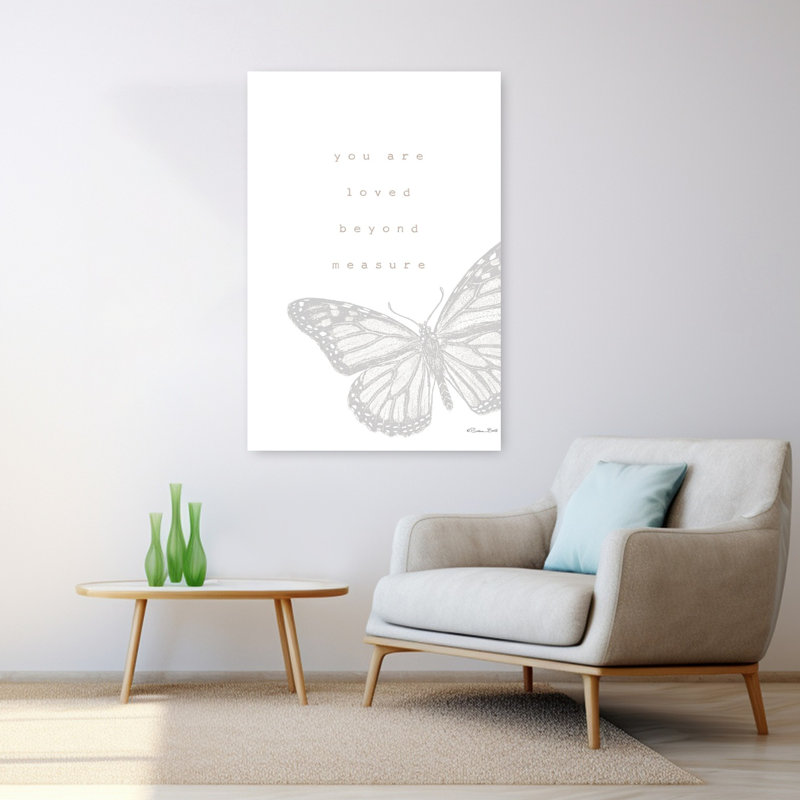 «Nursery You Are Love», art papillon contemporain, H 48 po x l 32 po