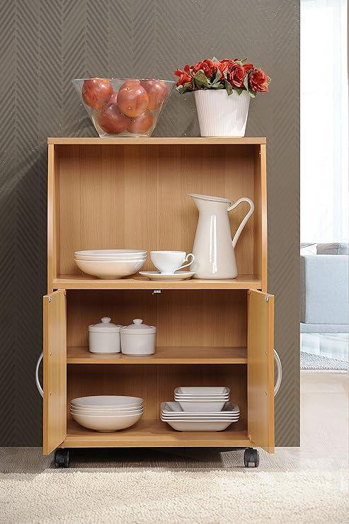 Mikhel Wood Kitchen Island, Beech