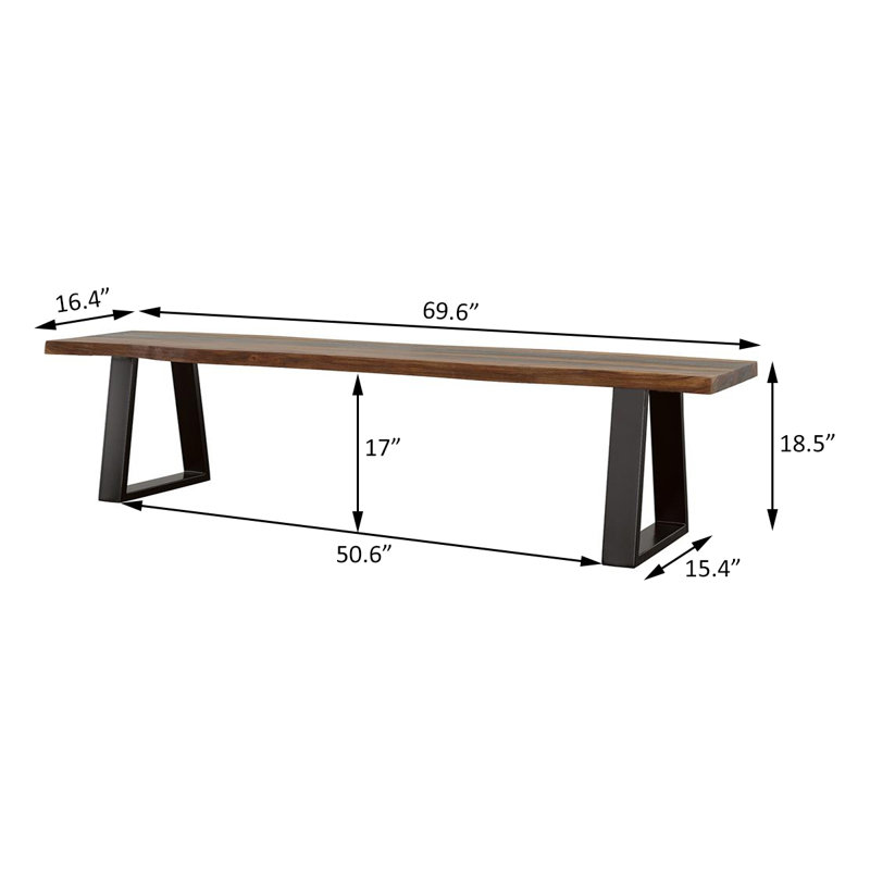 Banc de salle à manger Ishaani en brun et noir