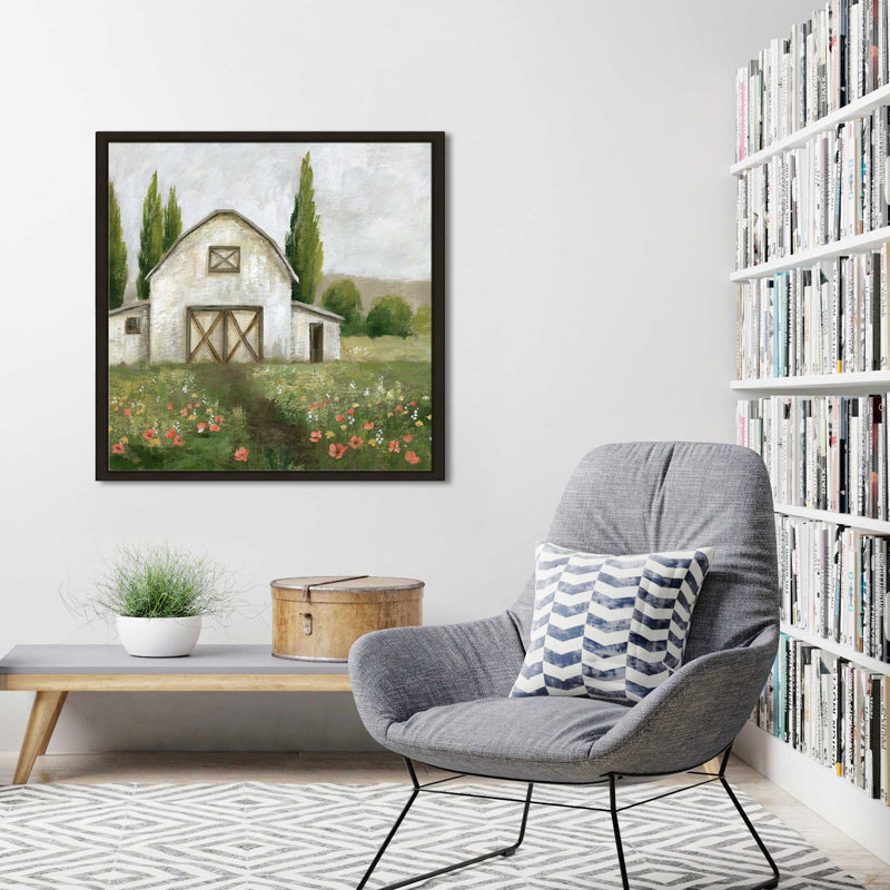 " Country Barn I " by Nan, Espresso Floater Frame, 27.5" H x 27.5" W x 2" D
