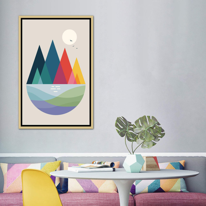 Quelque part par Andy Westface - impression d'art graphique, Toile encadrée d'or, Pas de tapis, H 60 po x l 40po x P 1,5 po