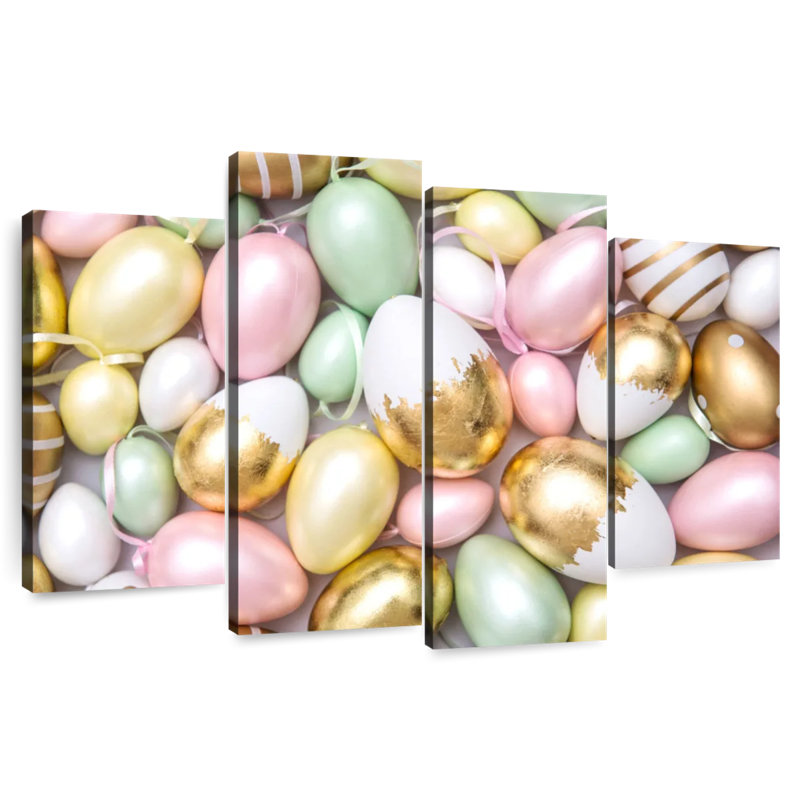 Œufs de Pâques peints métalliques Lelend, H 48 po x l 75 po