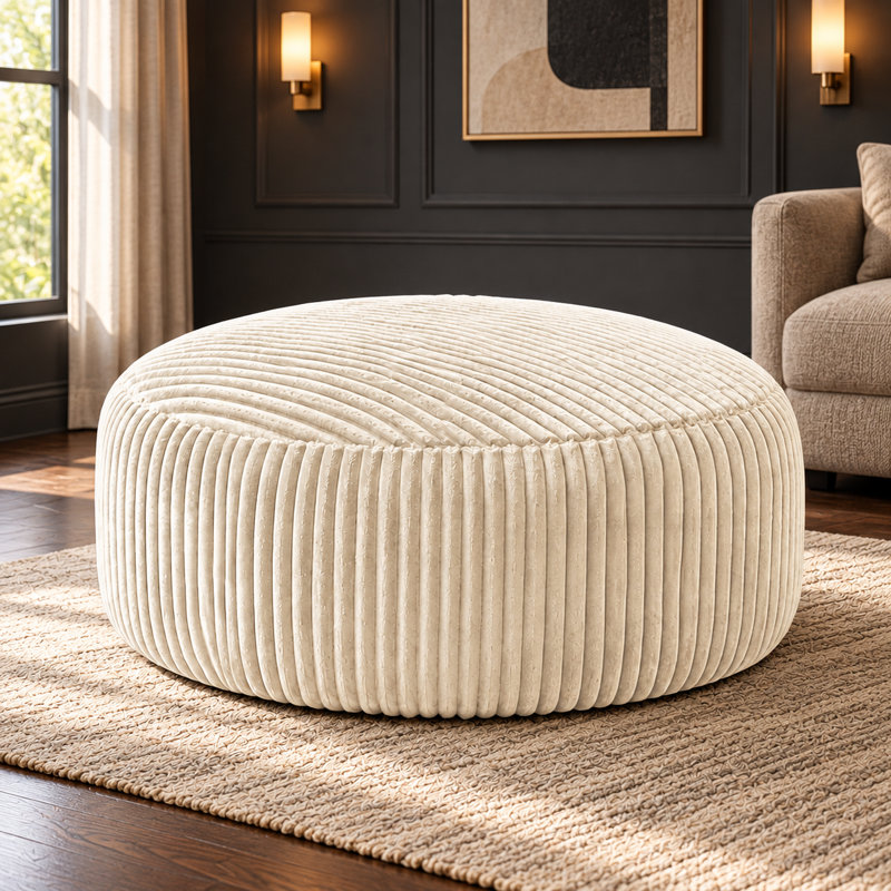 Pouf poire surdimensionné avec rembourrage en mousse mémoire à haut rebond, revêtement en tissu doux et résistant, assise ronde et moelleuse offrant un bon soutien pour adultes et adolescents, canapé décontracté et confortable