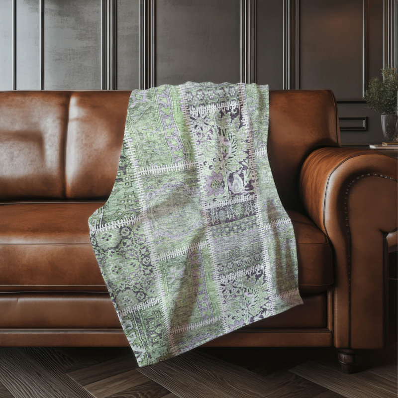 Jeté patchwork Addison Sherpa ASB635, Vert