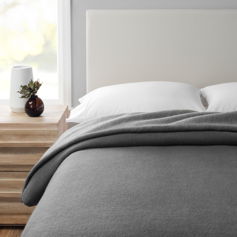 Hand Woven Throw Blanket, 90" W x 108" L, Gray/Charcoal