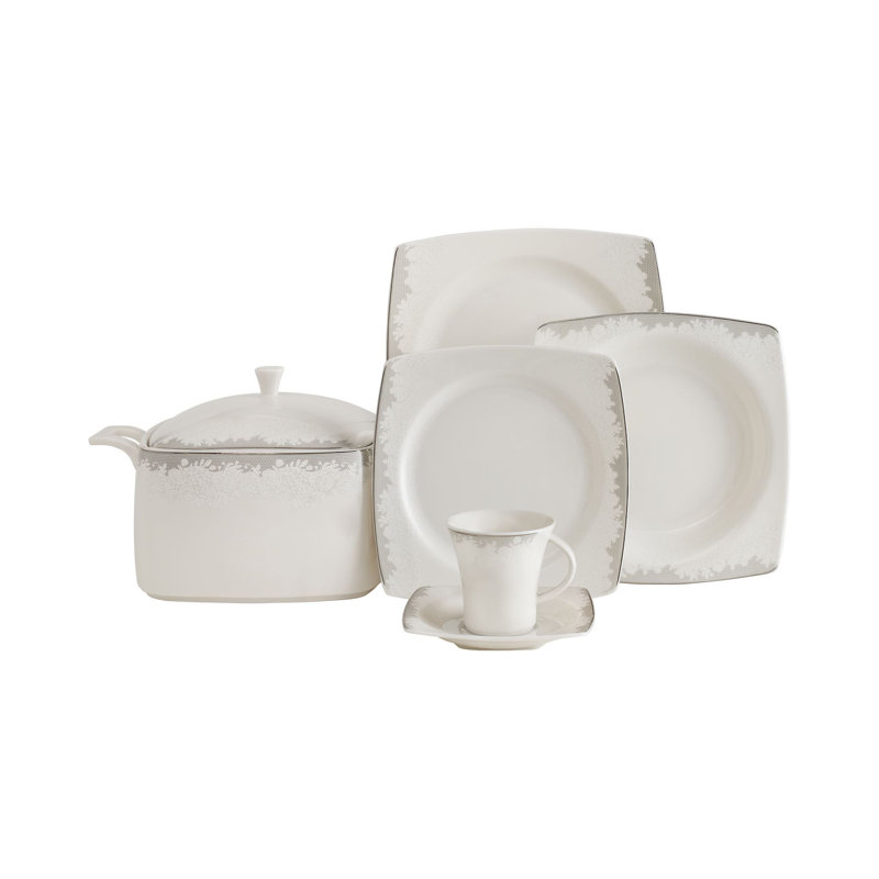 Porcelain China Dinnerware Set 85 Piece - Service for 12