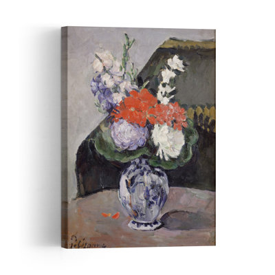 Fleurs dans un petit vase de Delft, vers 1873. Estampe d'art mural abstraite et contemporaine.