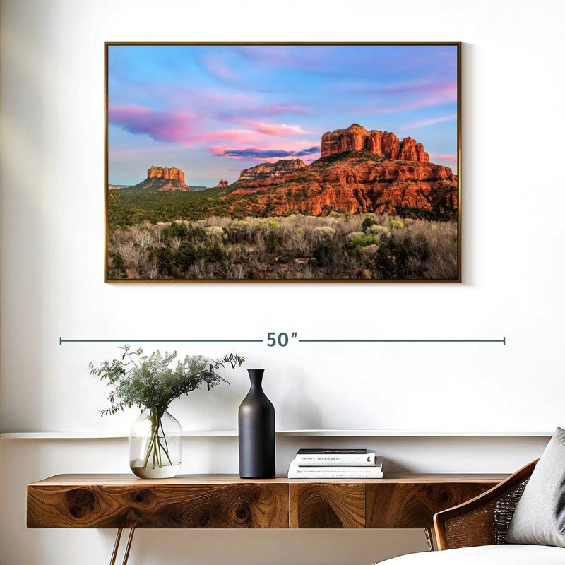 Sedona Rock Formations, Cadre flottant doré, 40 po x 27 po