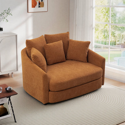 Fauteuil d'appoint en chenille surdimensionné