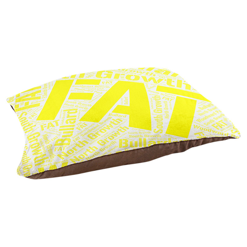 Coussin de chien « districts », Moyen (H 9,5 po x l 28 po x P 18 po), Jaune, Fresno