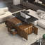 Table basse relevable avec tabourets et rangement
