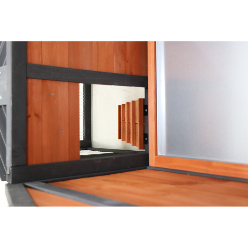Cage pour animal de compagnie en bois massif 58 po avec intérieur spacieux et plateau de nettoyage