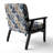 Cobalt Blue Scrollwork Swirls Victorian Pattern II - Upholstered Floral Accent Chair-1244380842