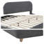 Lit rembourré à profil bas - Tissu molletonné au design minimaliste (grand lit)-662750752