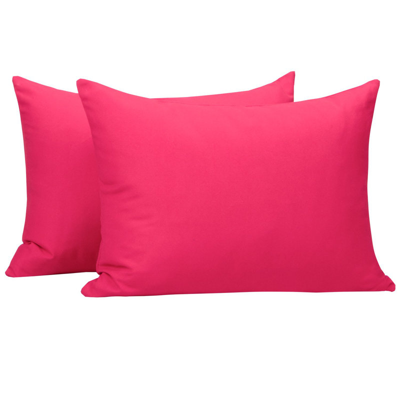 Ensemble de deux taie d'oreiller à fermeture à glissière en fibre ultra fine brossée, Magenta