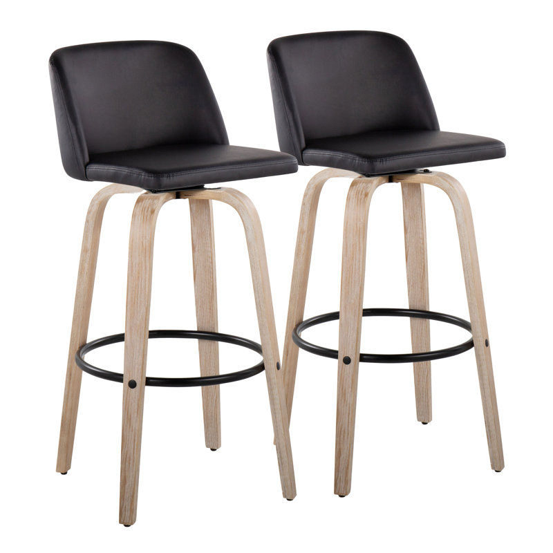 Tabouret Malachia, Tabouret de comptoir (siège d'une hauteur de 26 p, White Washed/Black, Camel