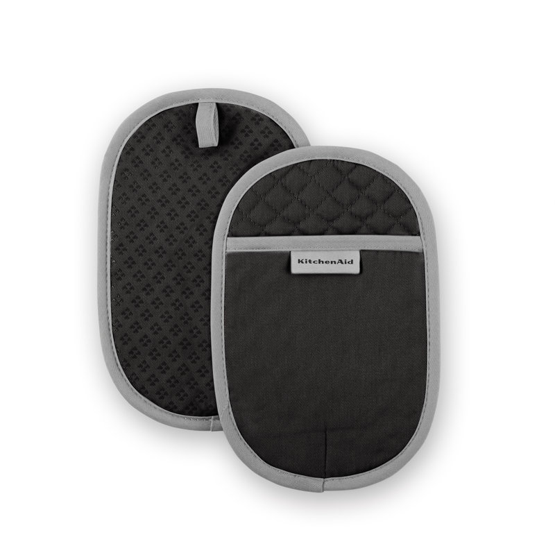 KitchenAid Asteroid Solid Diamond Potholder, Black, 6.5" W x 10" L