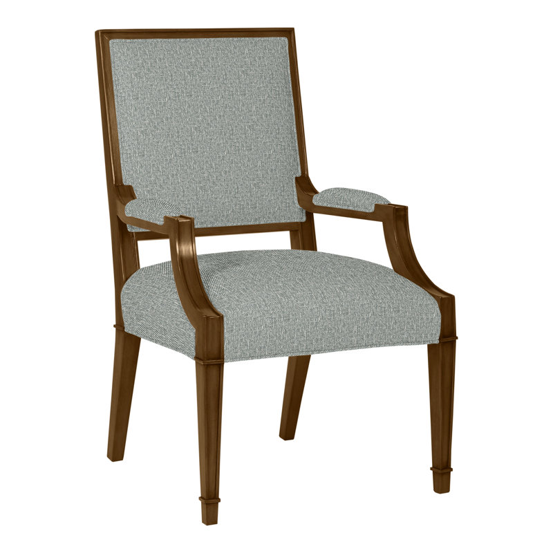 Michael Weiss Leighton Arm Chair, Tuck Linen, Dove Gray, No